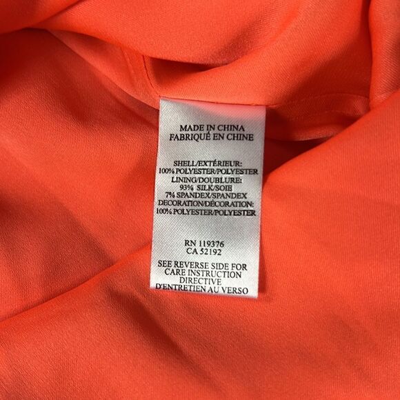 Helmut Lang Chroma Drape Neon Sunburn Silk Blend Strappy Mini Dress Size 2 NWT - Picture 7 of 14